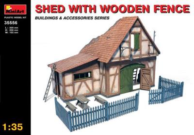 MiniArt 35556 Shed with Wooden Fence (1:35)