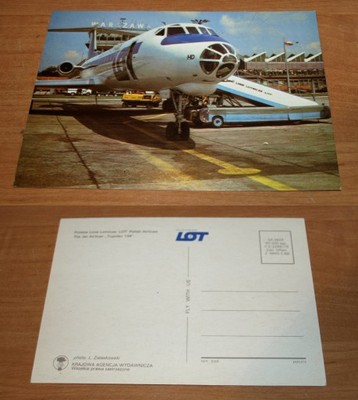 Pocztówka LOT samolot lata 70-te