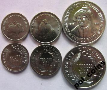 Turcja 2002 zestaw 3 monety UNC