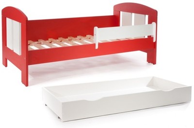 Łóżko FLORES z szufladą 140x70cm czerwono-białe