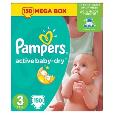 Pampers Pieluchy Active Baby 3 150 szt MEGABOX