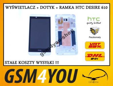 KOMPLET LCD + DOTYK RAMKA HTC DESIRE 610 BIAŁY