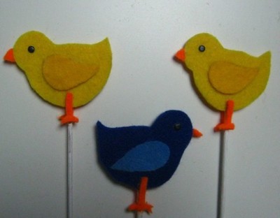 Ptaszki - figurki z filcu