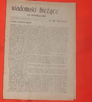 WIADOMOŚCI BIEŻĄCE ..... nr. 126 / 1985 .. Wrocław