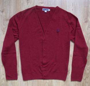 FRED PERRY - 100% LAMBSWOOL ZIP SWEATER - S -IDEAŁ