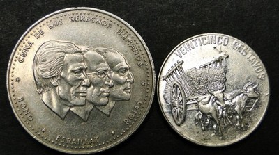 1986,1989 Dominikana 1/2 peso, 25 centavos
