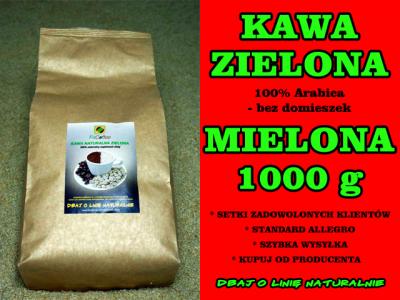FitCoffee Mielona Kawa Zielona 1 kg EKO + GRATIS