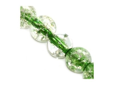sznurek 80 cm : crackle kule zielony środek 12 mm
