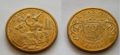 4 Kraki Lajkonik moneta zastępcza 2009 r.