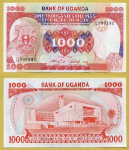 -- UGANDA 1000 SHILLINGS 1986 H/34 P26 aUNC