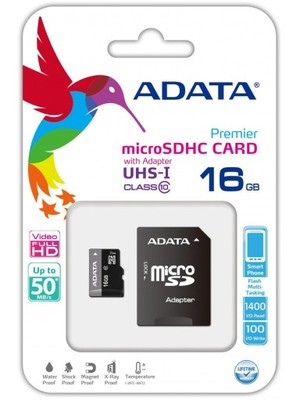 KARTA ADATA MICRO SDHC 16GB CLASS 10 UHS-1 +ADAPTE