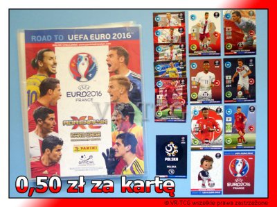 karty albumu PANINI ROAD UEFA EURO 2016 1 zł=2 szt