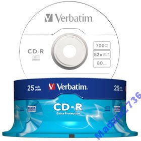 VERBATIM CD-R 52x 700MB 25P CB DL Ex Prot 43432