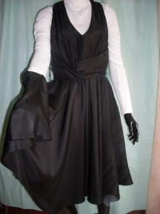 sukienka - czarna szeroka - 100% jedwab