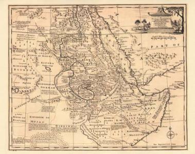 NUBIA AFRYKA MAPA MIEDZIORYT 1747 r. reprint