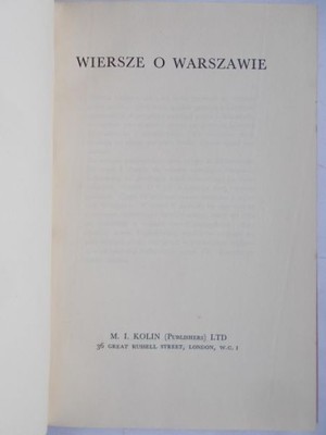 Wiersze o Warszawie. 1941 r.