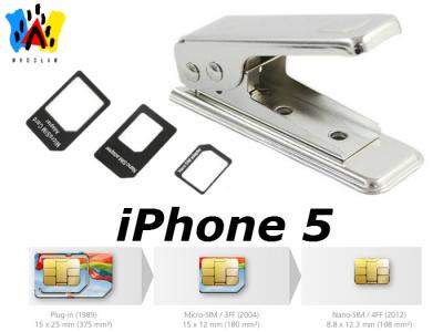 USŁUGA wycinania KART NANO SIM iPhone 5 +adaptery