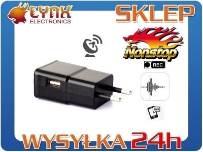 MINI LADOWARKA USB PODSLUCH GSM VOX AUDIO NON-STOP