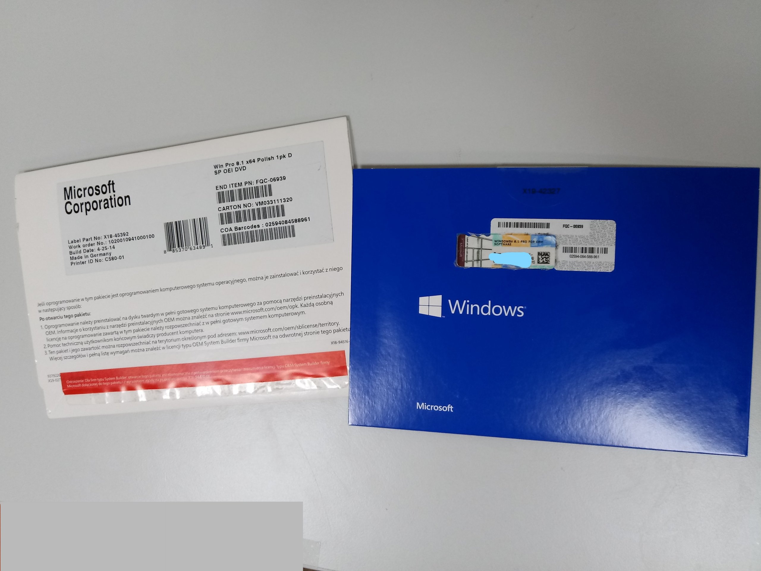 Windows 8.1 Pro PL x64 Nowe CD + ORG. Naklejka - 7056026529 - oficjalne  archiwum Allegro