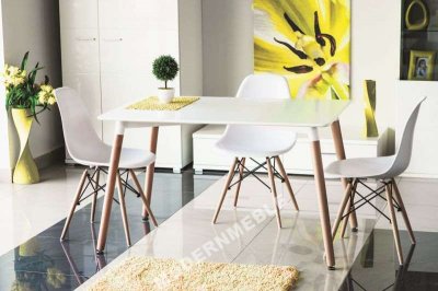 Stół NOLAN 120x80 MDF+drewno biały/buk