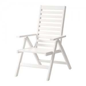 IKEA APPLARO krzesło ogrodowe białe składane drewn - 6120916275 - oficjalne  archiwum Allegro
