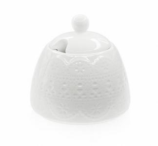 Cukiernica ceramiczna biała Koronka 250ml