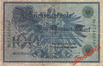 100 Marek 1908 Niemcy F (IV)