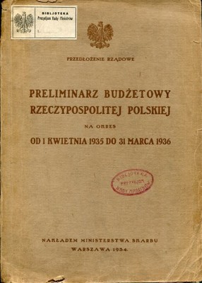 Preliminarz budżetowy RP 1935-1936 r.