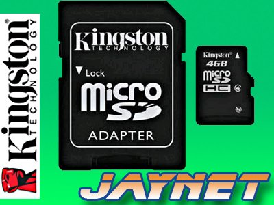 KINGSTON 4GB micro SDHC 4 GB Class 4 microSD +a SD