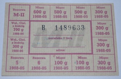 KARTKA  MII - V 1988