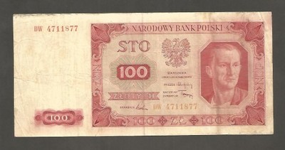 100  Złotych   1 lipca 1948 r.   ser. DW