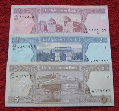 ZESTAW BANKNOTÓW AFGANISTAN !!! STAN UNC !!! SUPER