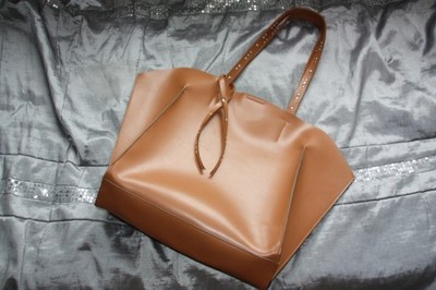 PROMOD karmelowa torebka shopper bag torba - 6773199718 - oficjalne  archiwum Allegro