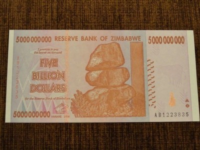 ZIMBABWE 5000 000 000 DOLARÓW