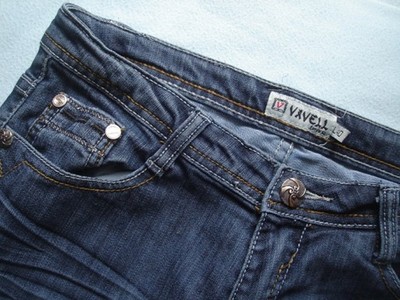 VAVELL JEANS ekstra jeansy logowane r.L/40 - 6825624978 - oficjalne  archiwum Allegro