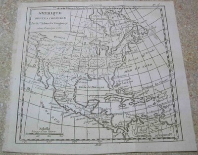 Ameryka Północna mapa R. Vaugondy 1750 r