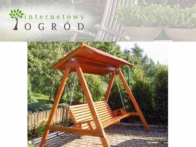 Huśtawka ogrodowa drewniana z daszkiem HIT - 5994031190 - oficjalne  archiwum Allegro