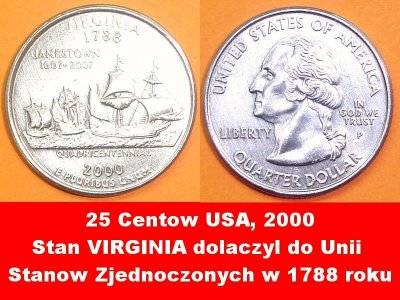 25 Centów USA, stan VIRGINIA