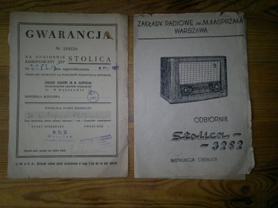 Radio STOLICA 3262 instrukcja obsługi gwarancja