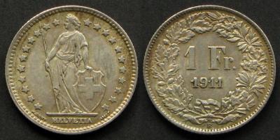SZWAJCARIA - 1 frank 1911