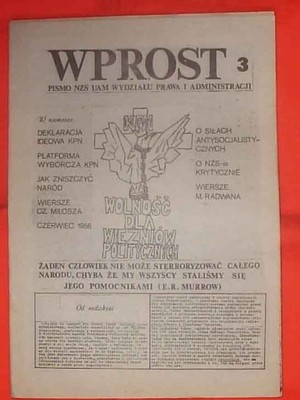 WPROST nr. 3 / 1981 ....pismo NZS UAM .... Poznań