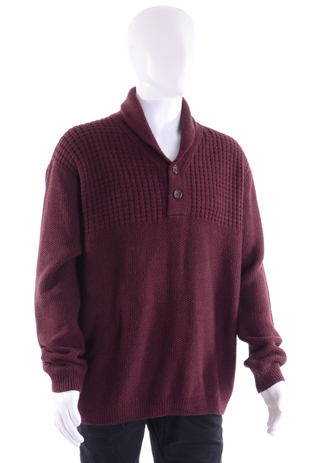 NEXT ciepły burgundowy sweter męski XXL [LS]