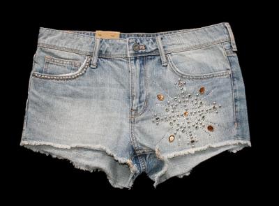 H&amp;M jeansowe spodenki z kryształkami 36, 129zł