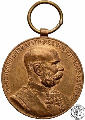 Austria medal 1908 Franciszek Józef I brąz st. 2+