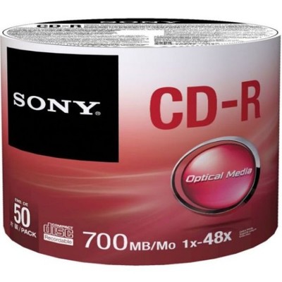 Płyty CD-R CDR SONY 700MB 80MIN 48x 50 sztuk spin