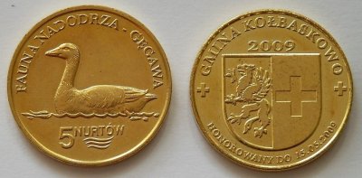 5 Nurtów  Gęgawa - moneta zastępcza 2009 r.