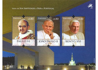 Portugalia.Jan Paweł II,Benedykt XV.Bloczek**.2010