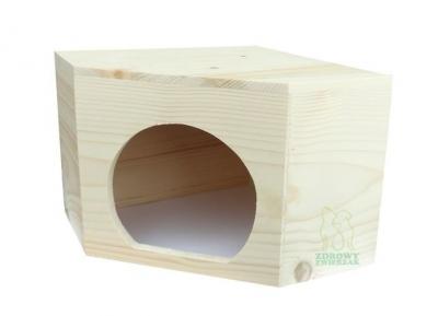 Drewniany narożny domek dla świnki szczura gryzoni
