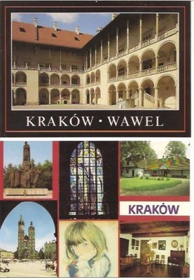 2 pocztówki: Kraków, Wyspiański, Wawel