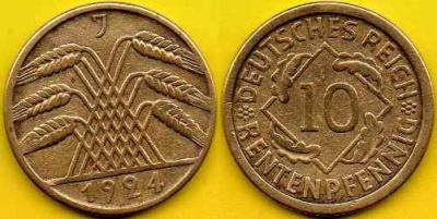 NIEMCY  10 Rentenpfennig  1924 r  J